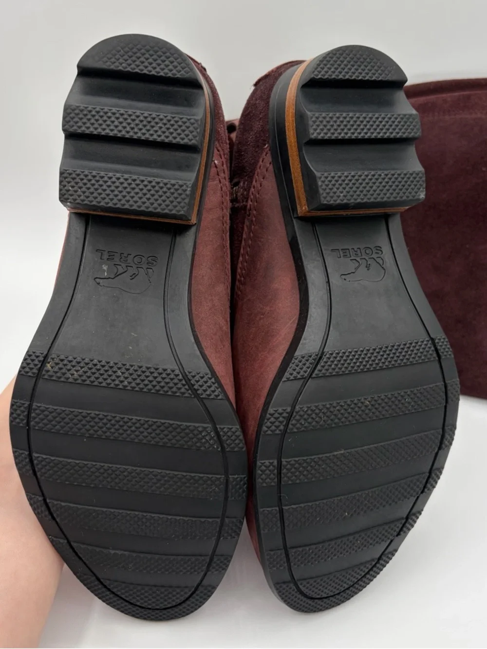 Sorel Lolla Tall II Boots Cattail Burgundy Size 7 Leather Burgundy Buckle Zip Up